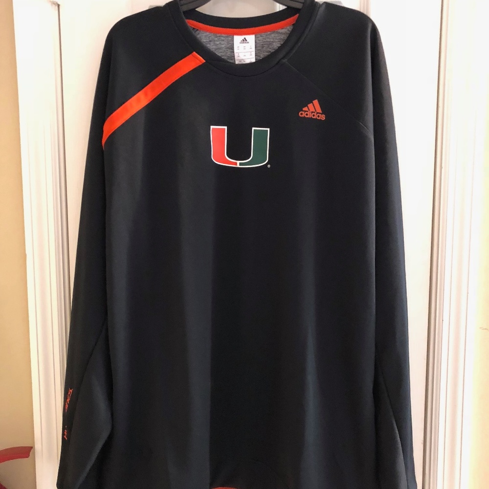 Adidas Miami Hurricanes Mens Sweater XXL NWT